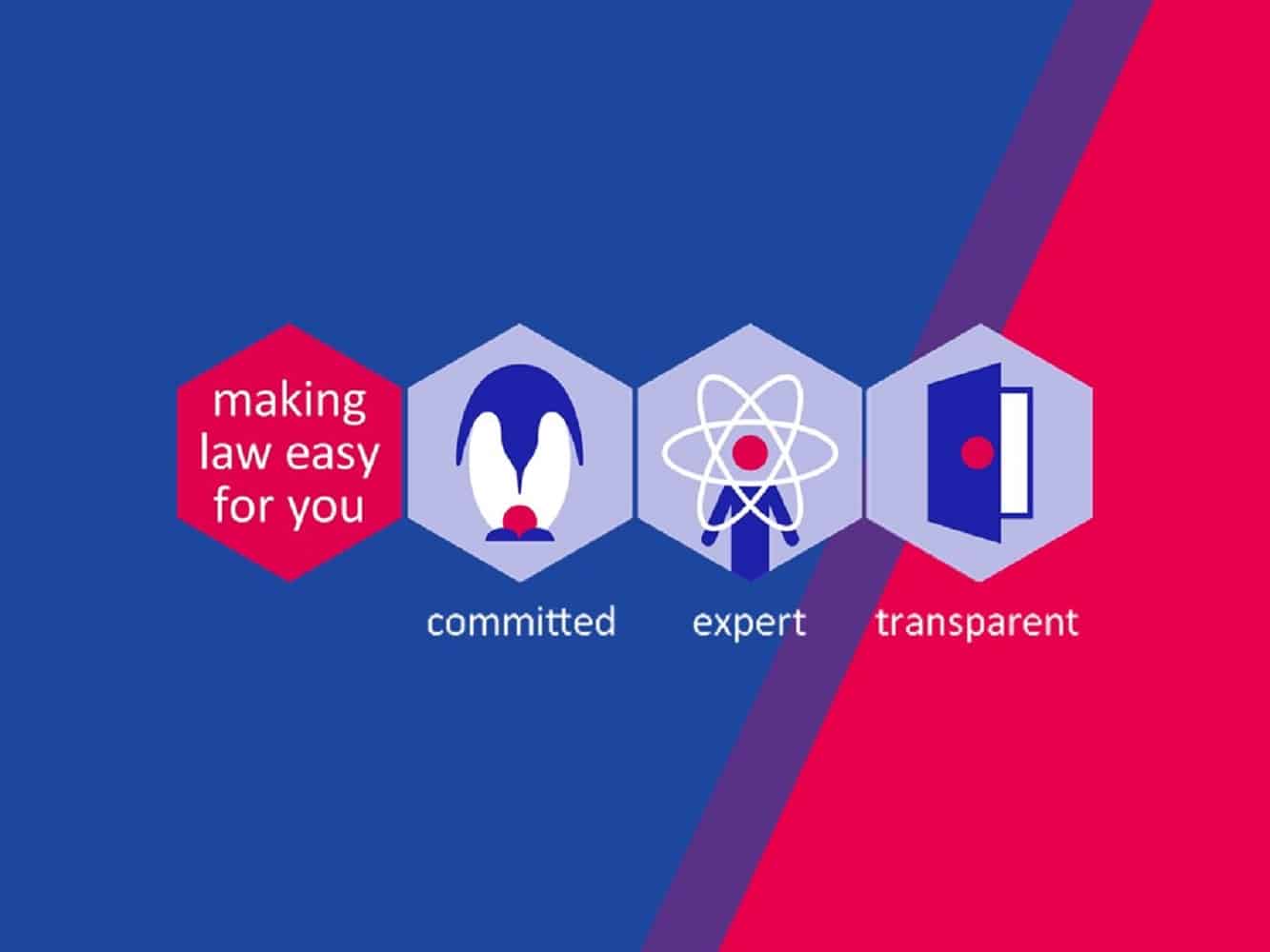 An infographic of Rix & Kay Solicitors values, which are committed, expert, and transparent.